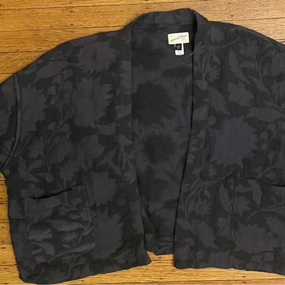 100% Cotton Navy Quilted Kimono - Picture 3 of 4